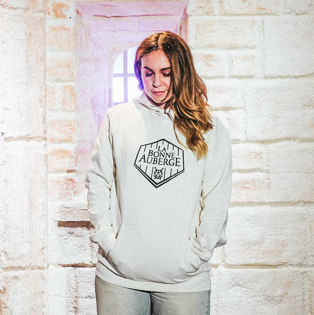 Hoodie premium unisexe logo noir