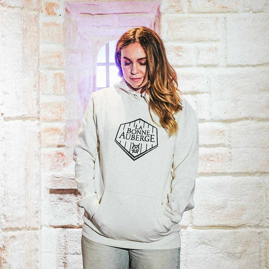 Hoodie premium unisexe logo noir