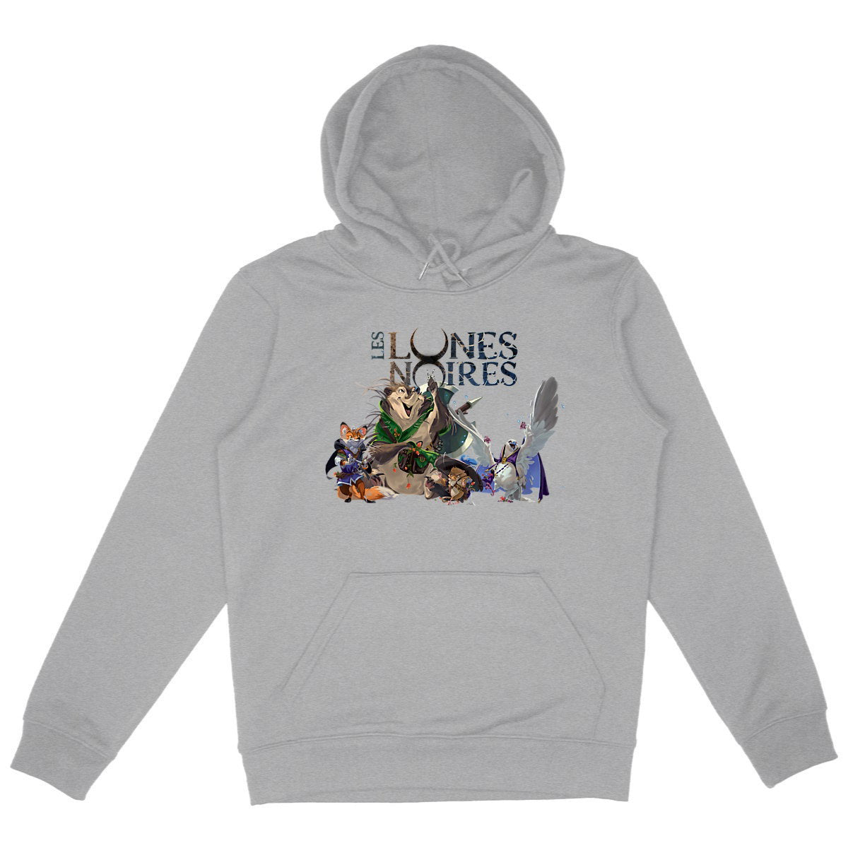 Hoodie premium unisexe Les lunes noires - face_gris