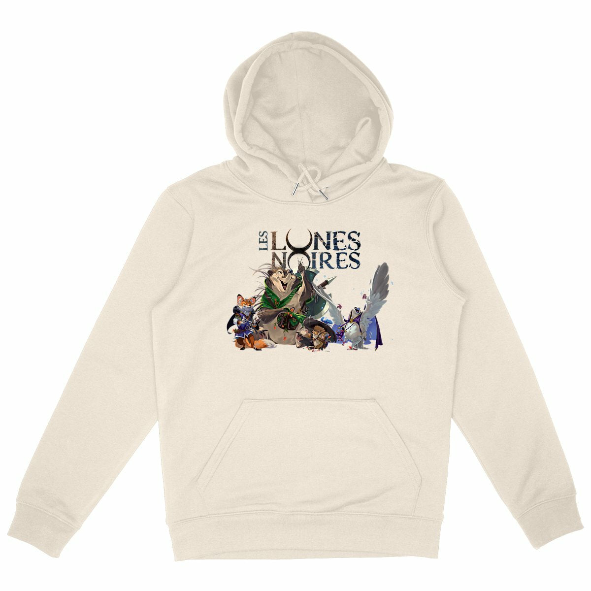 Hoodie premium unisexe Les lunes noires - face_ivoire